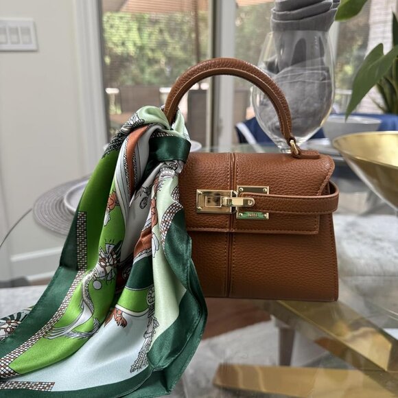 🆕Jw Pei Women Brown Vegan Leather Imported Elegant Sustainable Top Handle Bag - Picture 4 of 6